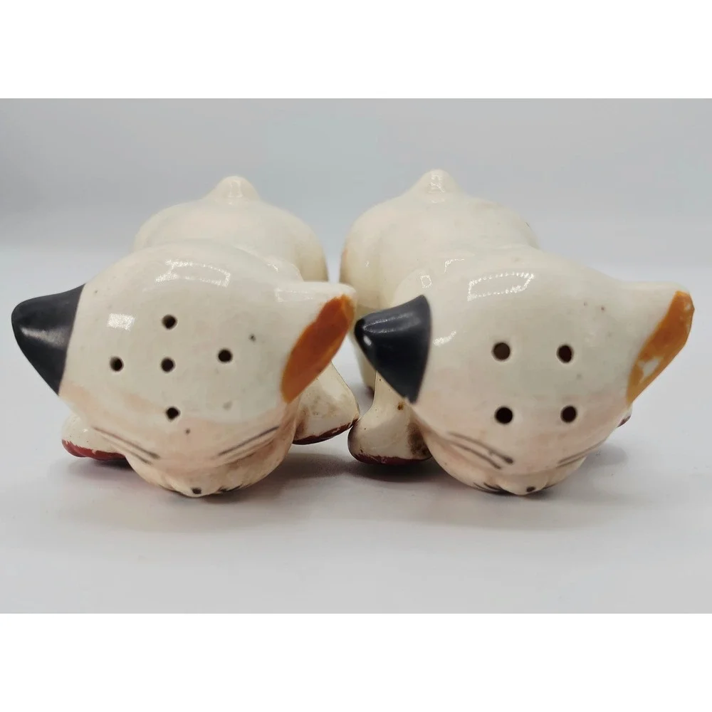 Vintage Japan Winking Puppy Dog Salt and Pepper Shakers Red Boxing Gloves Set